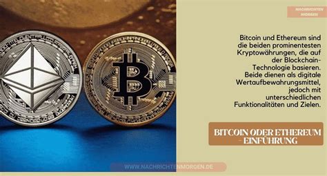 Ethereum vs Bitcoin: Ein Vergleich der beiden Coins.
